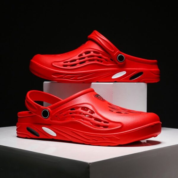 Mens Summer Hollow Outdoor Slippers Casual Sneaker Slippers Beach Shoes - Image 3