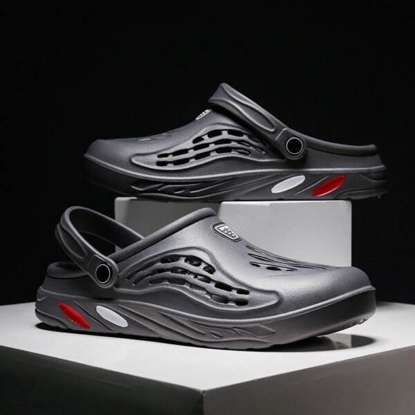 Mens Summer Hollow Outdoor Slippers Casual Sneaker Slippers Beach Shoes - Image 4