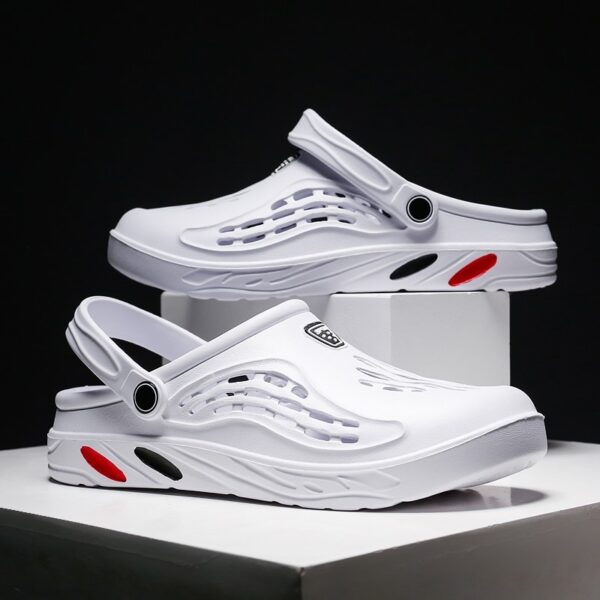 Mens Summer Hollow Outdoor Slippers Casual Sneaker Slippers Beach Shoes