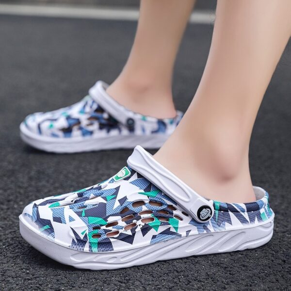 Men Sandals Outdoor Summer Beach Slippers Soft Bottom Hollow Garden Clogs Shoes Big Size Sports Slippers - Image 2