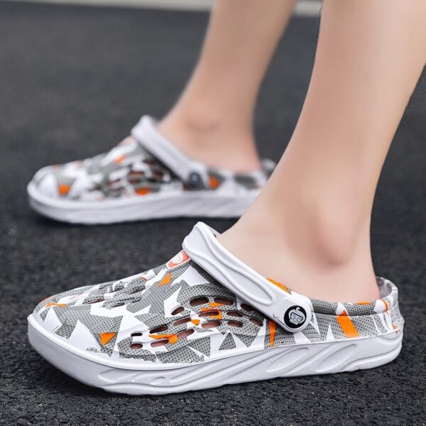 Men Sandals Outdoor Summer Beach Slippers Soft Bottom Hollow Garden Clogs Shoes Big Size Sports Slippers - Image 3