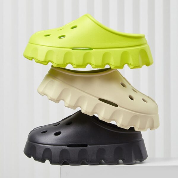 Summer Comfortable Hollow Out Chunky Platform Slippers for Women Non-Slip Beach Shoes Sports Slippers - Image 2