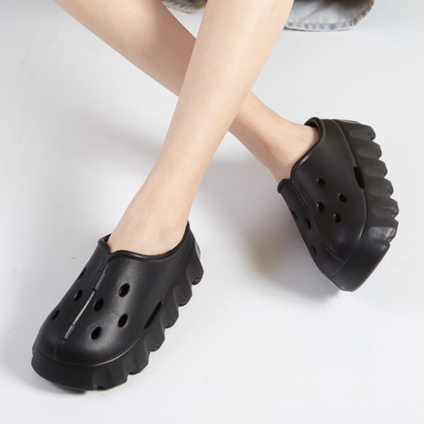 Summer Comfortable Hollow Out Chunky Platform Slippers for Women Non-Slip Beach Shoes Sports Slippers - Image 5