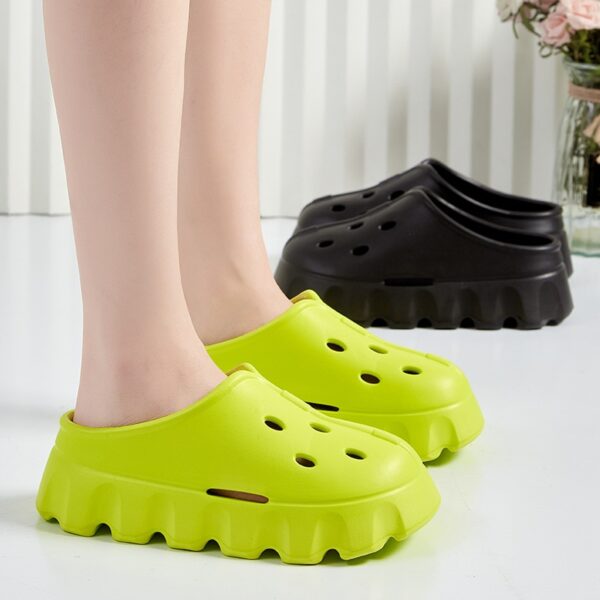 Summer Comfortable Hollow Out Chunky Platform Slippers for Women Non-Slip Beach Shoes Sports Slippers - Image 6