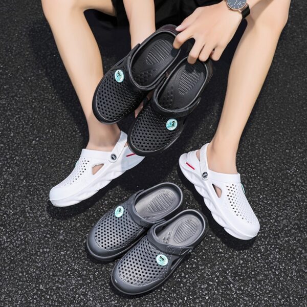 Mens Jelly Sandals Lightweight Beach Sandals Garden Clogs Shoes Sports Slippers - Image 6