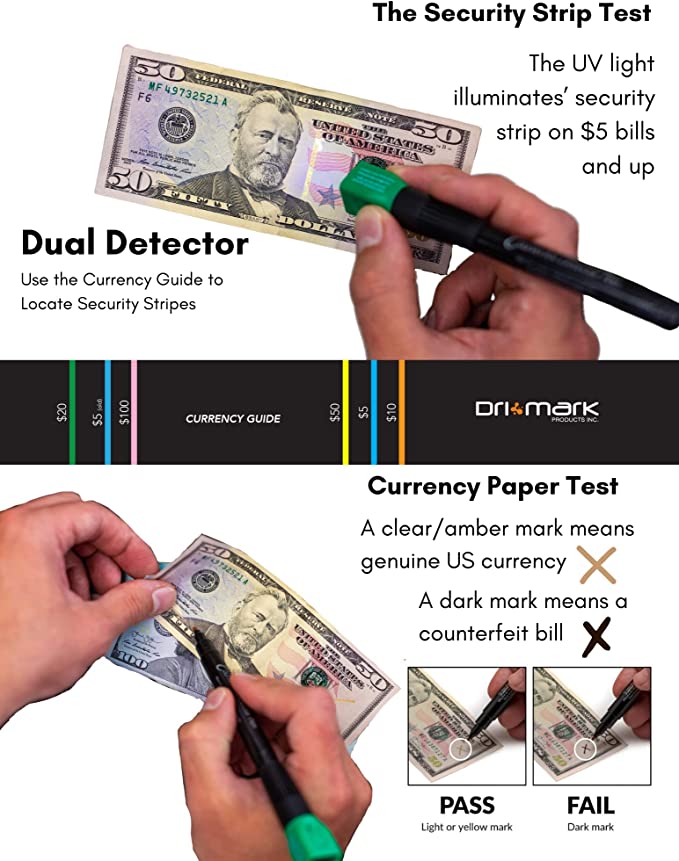 The Original Counterfeit Detection Marker Pen with UV LED Cap
