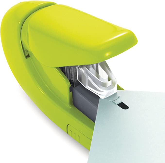 Plus PAPER CLINCH Compact Green Heavy Duty, Light, Staple Free Stapler