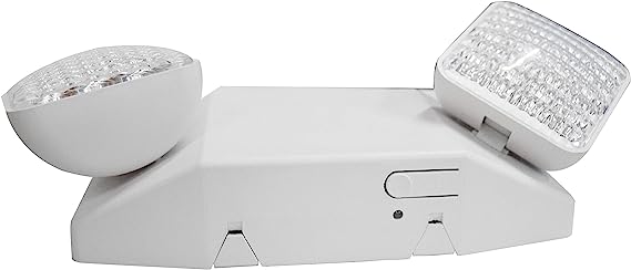 LED Emergency Exit Lighting Fixtures with 2 LED Heads and Back Up Batteries