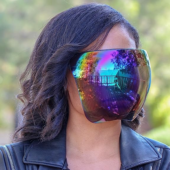Futuristic Face Shield Mirrored Visor Glasses/Sunglasses for Men Women