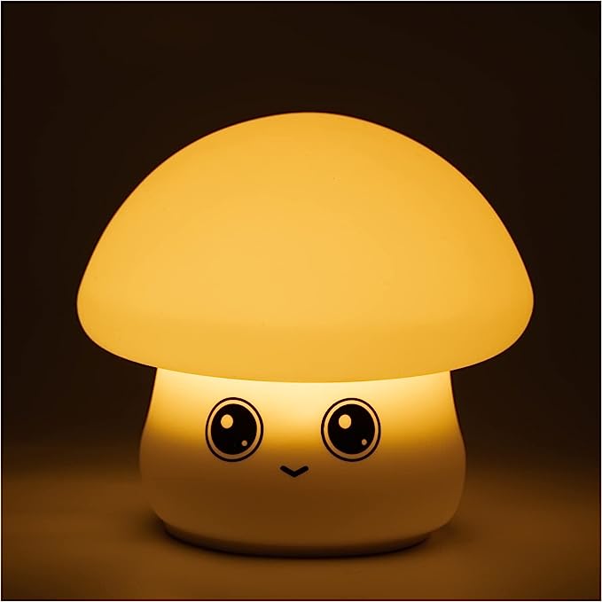 Mushroom Night Light, Mushroom Rechargeable Night Light, 7 Colors Kids Nitght Light, Mushroom Bed Lamp, Mushroom Room Decor, Cute Kawaii Gifts for Kids Toddlers Babies