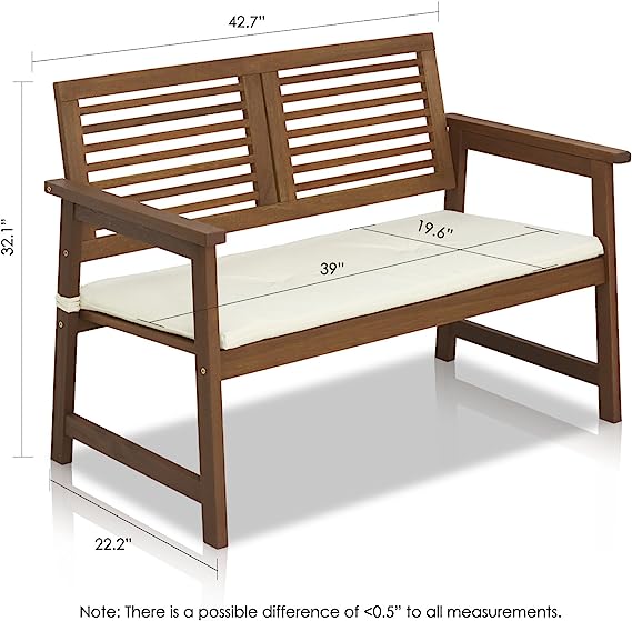 Hardwood Outdoor Bench in Teak Oil, Natural