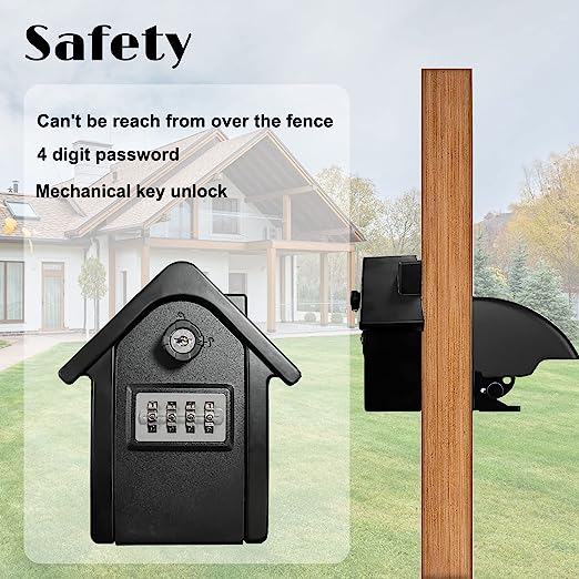 Gate Locks for Outdoor Fence, Secure Fence Lock and Gate Latch, Gate Latch for Wooden Fence, Outdoor Keyless Gate Lock