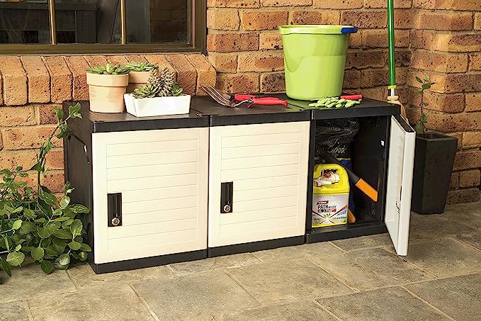 Lockable Storage Cabinet 19" with Keys | Great for Kids, Home, School, Office or Outdoor | Toy Box, Footlocker, Bedside Dresser/Nightstand, Sports or Gym