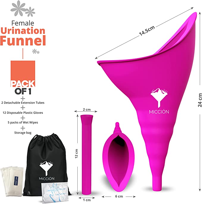 Silicone Pee Funnel for Women - Ideal for Car Camping, Road Trips, Hiking, and Outdoor Adventures