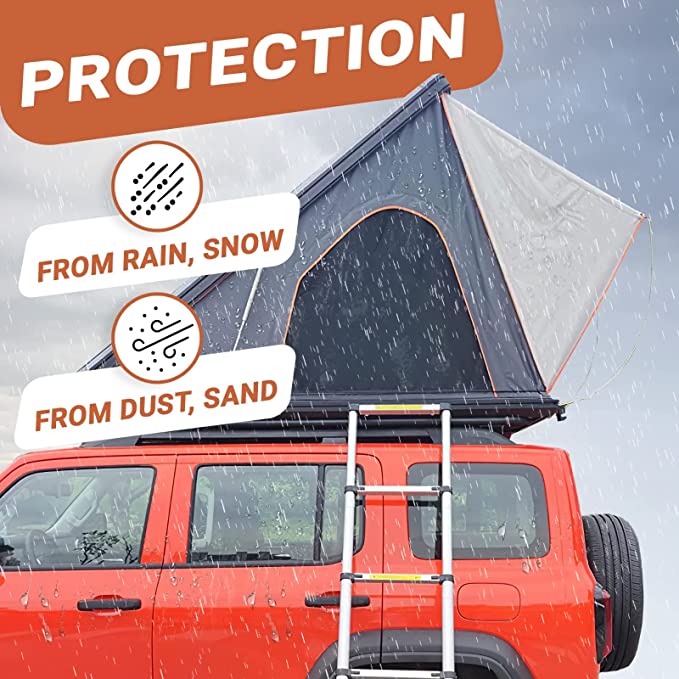 Car Rooftop Tent Aluminum 2 People Hiking Cargo Hard Shell Fits Carrier SUV Trucks Tacoma