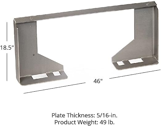 Titan Attachments 5/16in Universal Quick Tach Cut Out Mount Plate, Thick Plate Attachment, Fits Kubota and Bobcat Skid Steers and Tractors