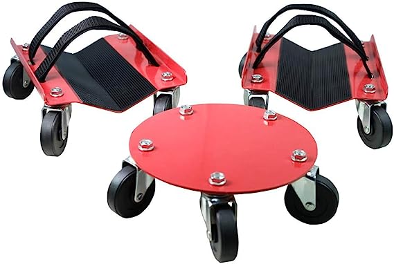 Snowmobile Dolly Heavy Duty V-Slide with 2.5” PVC Swivel Casters and Rubber Pad Protecting Skis
