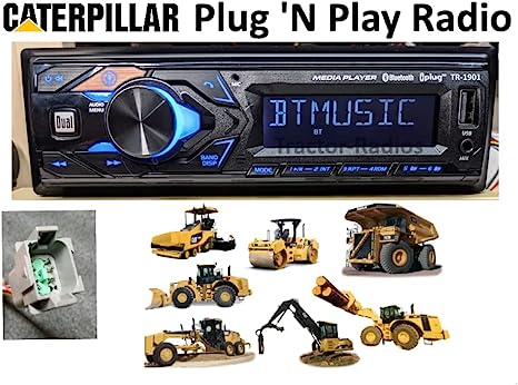 Caterpillar Plug & Play Tractor Radio Bluetooth Loader Dozer Excavator Cat TR-1901 12v