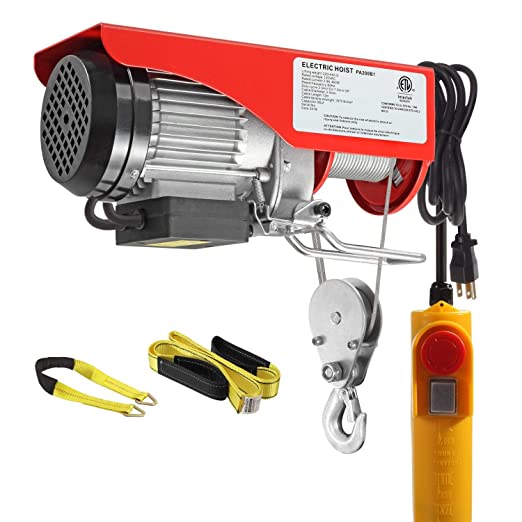 Partsam 440Lbs Lift Electric Hoist Crane Remote Control Power System