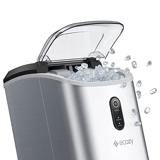 Chewable Pellet Ice Cubes, 33 lbs Daily Output, Stainless Steel Housing