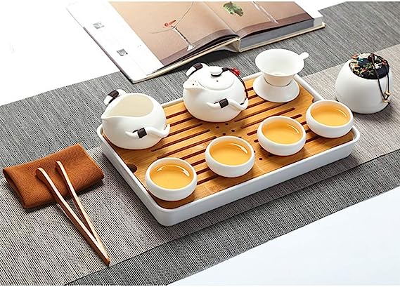 Portable Travel Tea Set,Handmade Kungfu Tea Set,Porcelain Teapot,Teacups