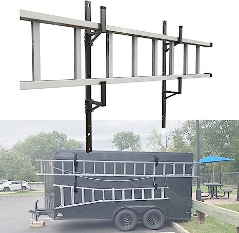 Enclosed Trailer Ladder Rack Adjustable Fit for Exterior Inside Side Wall