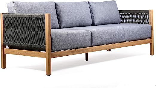 Outdoor Eucalyptus Sofa Finish, Gray/Teak