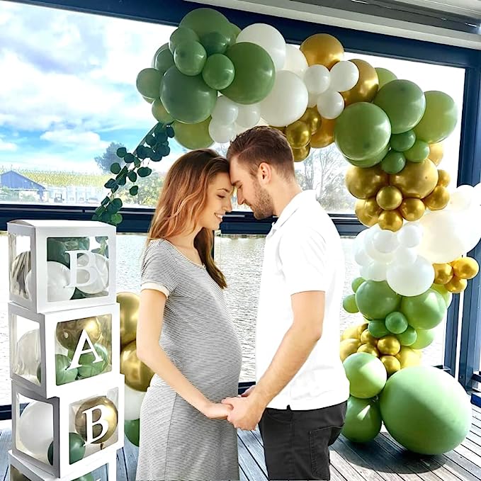 DIY Sage Green and White Balloon Garland Arch Kit for Boho Jungle Safari Outdoor Woodland