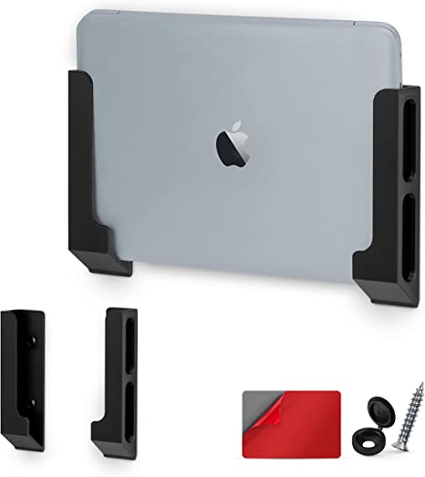 Wall Mount Laptop Holder with Adhesive & Screw in