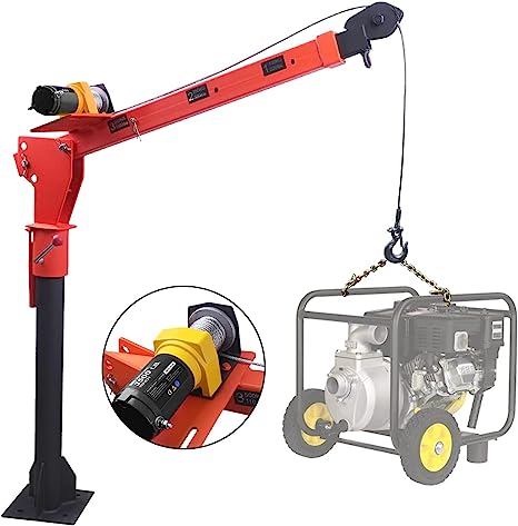 Folding Truck-Mounted Bed Crane Hoist Lift Pickup with Wireless Electric Winch 3500 lb 12V