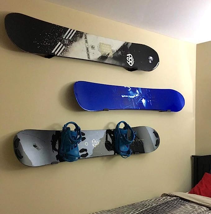 Mind and Action Solid Aluminum Snowboard Rack,Ski Wall Mount Display