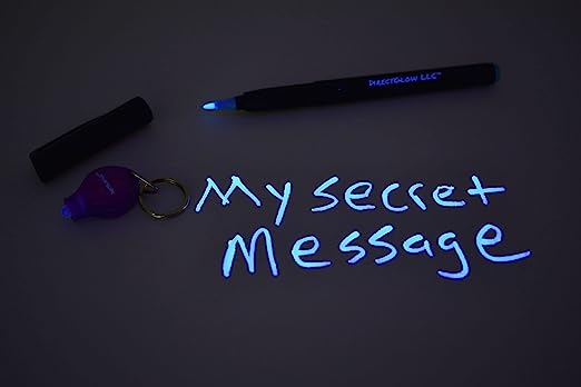 Invisible UV Ink Marker Pen with Ultraviolet LED Keychain Blacklight