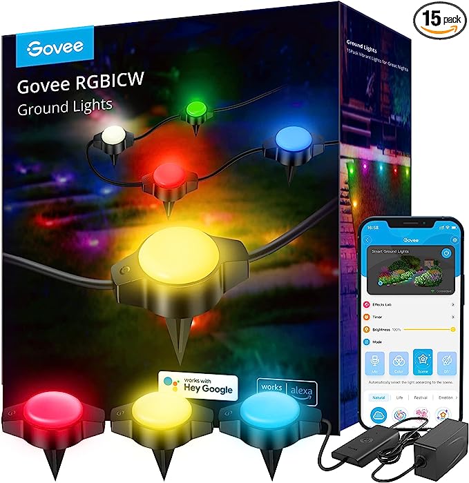 Outdoor Ground Lights, IP67 Low Voltage Pathway Lights 36ft