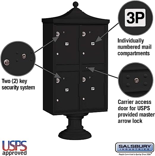 Regency Outdoor Parcel Locker (Includes Pedestal, CBU Top and Pedestal