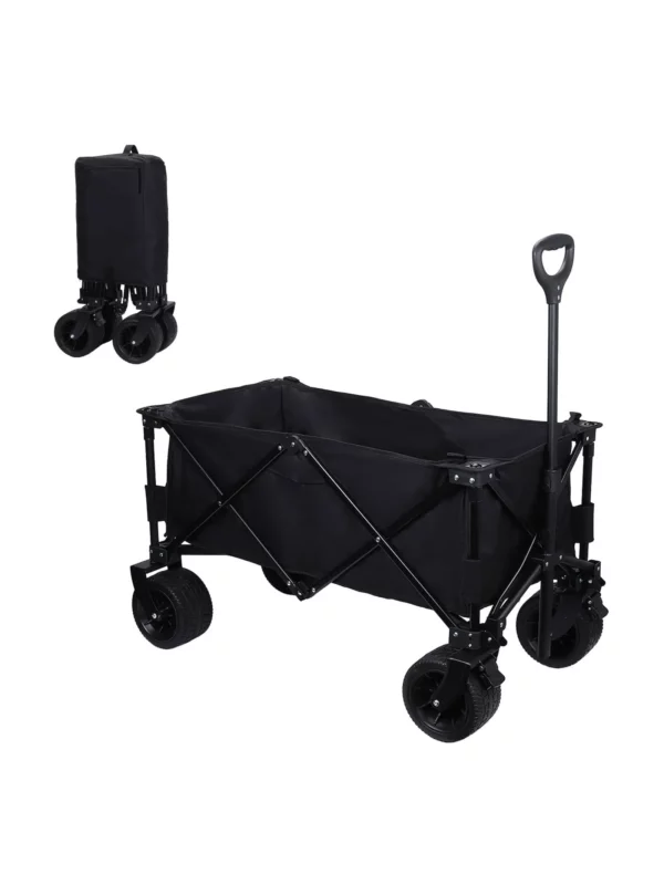 Heavy-Duty Folding Wagon with Large Wheels Collapsible and Portable for Beach, Garden, and Utility Use - Image 2