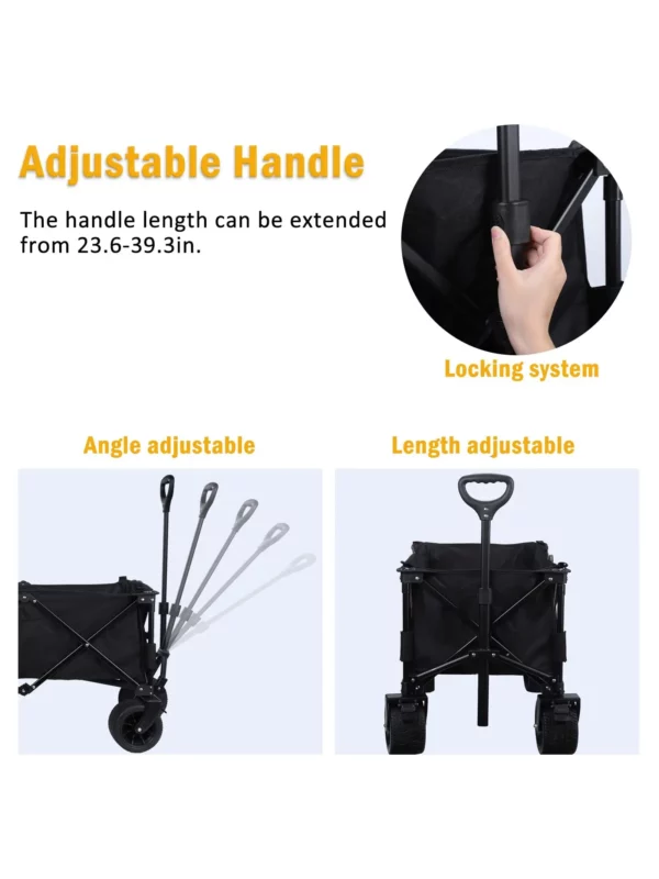 Heavy-Duty Folding Wagon with Large Wheels Collapsible and Portable for Beach, Garden, and Utility Use - Image 4