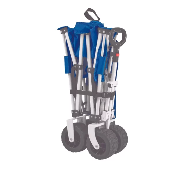 Blue Wide-Track Folding Beach Wagon for All-Terrain Adventures - Image 4