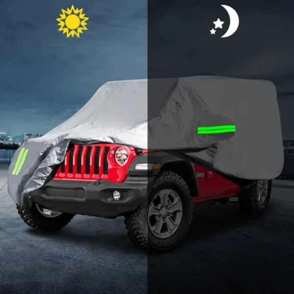 Full Surround Protector Cover for Jeep Wrangler 2/4 Doors 1987-2019 JK JL YJ TJ - Waterproof and Windproof 190T Car Cover for Rain and Dust - Image 3
