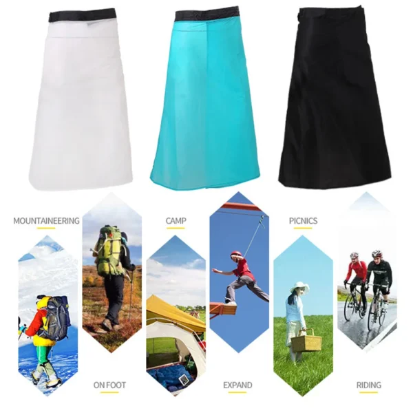 Ultra-Light Rain Skirt for Women - 15D Nylon Waterproof Kilt Pants with Storage Pouch - Ideal for Cycling, Camping, and Hiking Adventures - Image 3