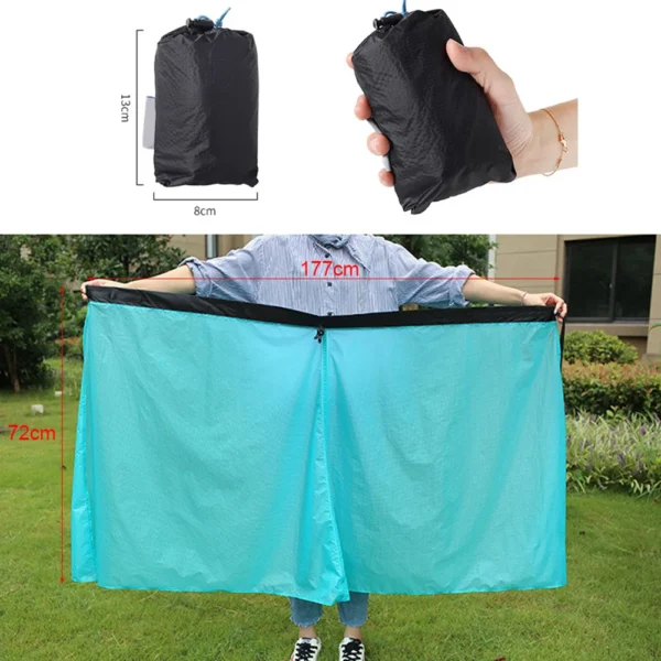 Ultra-Light Rain Skirt for Women - 15D Nylon Waterproof Kilt Pants with Storage Pouch - Ideal for Cycling, Camping, and Hiking Adventures - Image 6