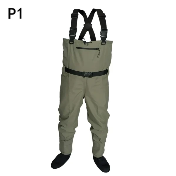 Quick-Dry Waterproof Breathable Fisherman Raincoat with Neoprene Foot - Ideal for Fly Fishing, Rafting, Hunting - Suitable for Children to Adults - Image 2
