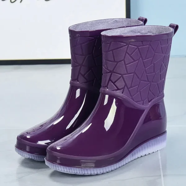 Waterproof Women's Rain Boots with Non-slip Soles for Fishing and Outdoor Activities - Image 3