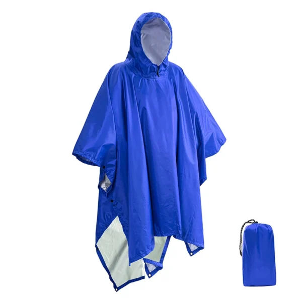 Multifunctional 3-in-1 Waterproof Rain Poncho for Men and Women - Hooded Reusable Rain Coat for Outdoor Camping - Image 5