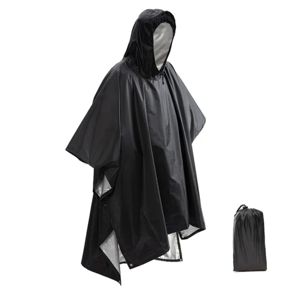 Multifunctional 3-in-1 Waterproof Rain Poncho for Men and Women - Hooded Reusable Rain Coat for Outdoor Camping - Image 6