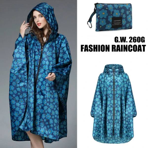 Big Size Rain Poncho for Women - Waterproof Hooded Raincoat with Breathable Design - Ideal Women's Overcoat for Rainy Weather
