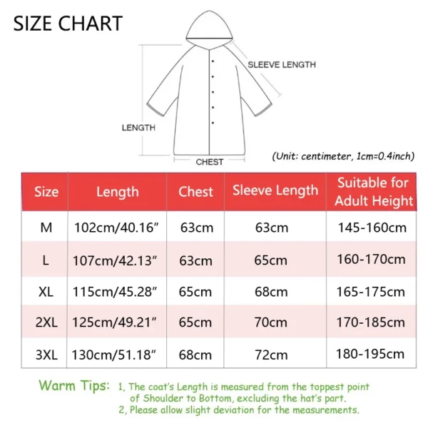 Long Black Waterproof Raincoat - Thickened EVA Raincoats with Hood for Adults - Ideal for Outdoor Hiking, Travel, Fishing - Men's and Women's Rain Poncho - Image 6