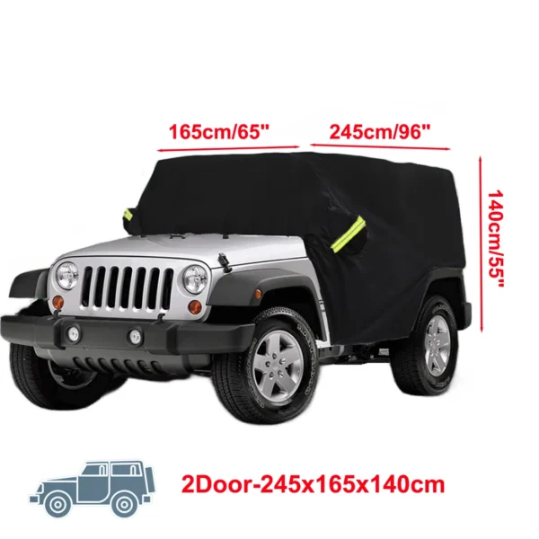 Outdoor Waterproof 210D Oxford Half Protector Cover - Car Cab Covers for Jeep Wrangler JK JL Hardtop 2/4 Doors 2007-2021 - Rain-Resistant Jeep Cover - Image 5