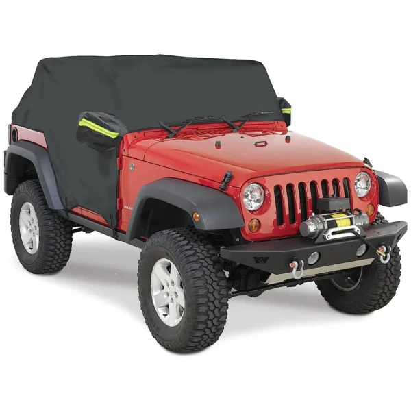 Outdoor Waterproof 210D Oxford Half Protector Cover - Car Cab Covers for Jeep Wrangler JK JL Hardtop 2/4 Doors 2007-2021 - Rain-Resistant Jeep Cover