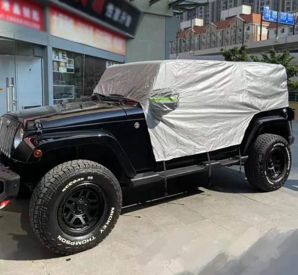 Windproof Dustproof UV Protection Auto Cover for Jeep Wrangler 2 Door 4 Door - Ultimate Jeep Cover for Rain - Fits Wrangler JK, JL, YJ 1987-2022 - Image 2