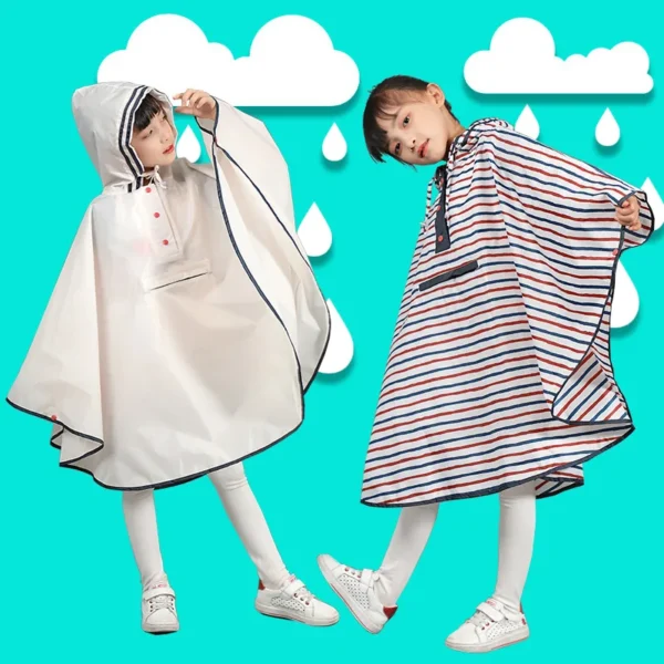 Impermeable Kid Raincoats - Cute Waterproof Hooded Children Raincoat for Girls and Boys - Rainwear Poncho Cover - Kids Rain Poncho